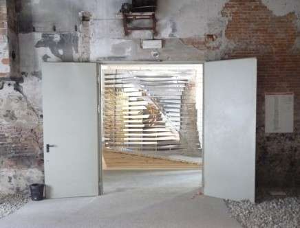 MILLIGRAM-office, Site Double. Site Double seen through the entrance to the Grounds for Detroit gallery.
