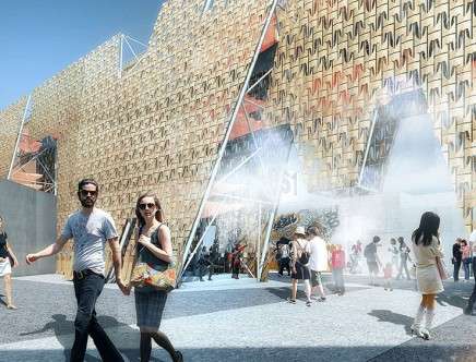 CODA (Caroline O'DONNELL), "Party Wall." Render, south side.