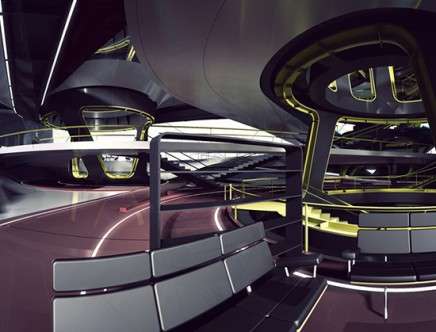 Yaohua WANG, "Amsterdam Workplace VI." Panorama of L1 Knowledge archive space.