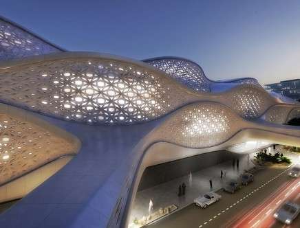 ZHA, "KAFD Metro Station." Exterior.