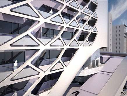 Spike LIU & Mark A. SANTA INES, "Eccentric Housing." Rendering.