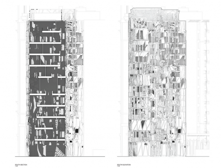 Kevin Yen-Po CHEN & Eric LaLONE, "Juxtapose'd Eccentric." Transverse section and elevation.