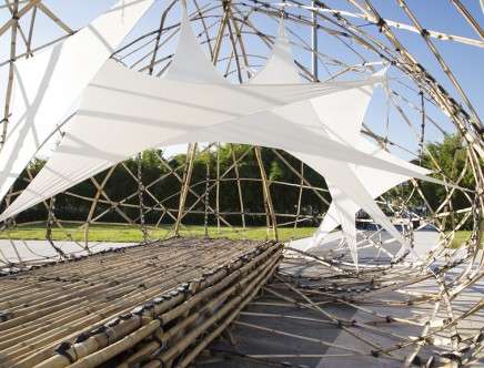 University of St. Joseph (Macau) with Kristof CROLLA & Dannes KOK, "Pulse Pavilion." Stretch fabric, detail.