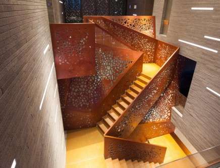 Arup, "Villa Mallorca." Copper staircase. © Quintin Lake Photography.