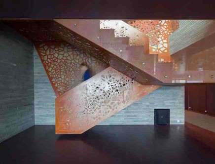 Arup, "Villa Mallorca." Copper staircase. © Quintin Lake Photography.