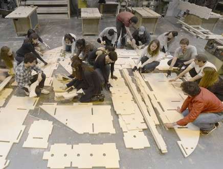AA DLAB Visiting School, "Light Forest." Fabrication.