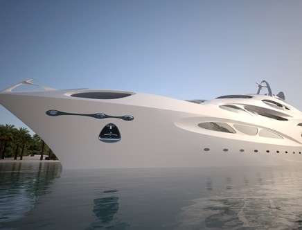 Zaha Hadid Design, "Superyacht for Blohm+Voss." Front view of 90m.