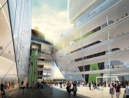 Joel Sanders Architect with FreelandBuck, "Kunshan Phoenix Cultural Mall." Atrium.