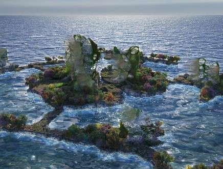 Charlie BARNARD, "Floating Utopia." The island by day.