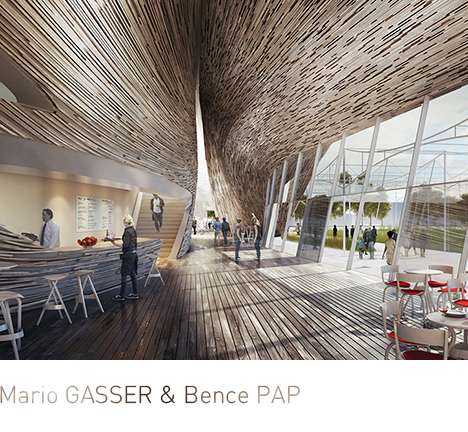 Mario GASSER & Bence PAP, "Austrian Expo Pavillion." Rendering.