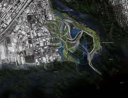Melissa BALCAZAR & Amir KARIMPOUR, "Intermodal Urbanism." Satellite plan.