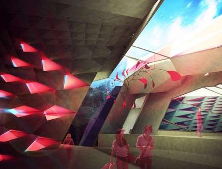 Kevin Freitas CONLIN, "VUG Museum and Artist Residency." Interior rendering, gallery.