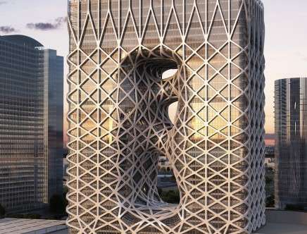 Zaha Hadid Architects, "City of Dreams Hotel Tower." North elevation.