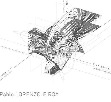 Pablo LORENZO-EIROA (Eiroa Architects), "House II version B." Worm's-eye axonometric.