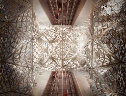 Zaha Hadid Architects, "City of Dreams Hotel Tower." Lobby atrium.