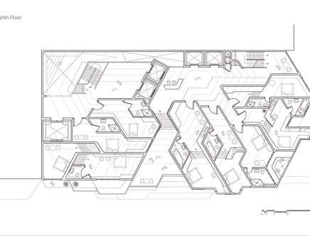 Brett Dong Ha LEE, "Shifting Hybrids: Transformations for a New Hotel and Residential Building in TriBeCa, NYC." Plan.