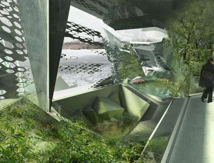 Justin HATTENDORF & Gillian SHAFFER, "The City and its Double." Rendering, catwalk.