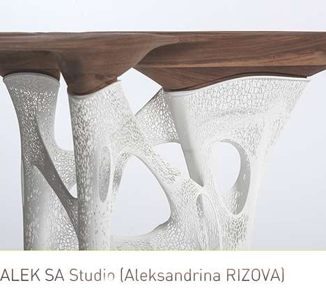 ALEK SA Studio (Aleksandrina RIZOVA), "Transitional Fields Table." Detail.