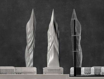TALL DC: New Monumentalism, "Tiber." Elevation and section.