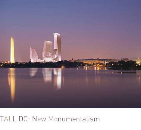 TALL DC: New Monumentalism, "Tiber." Nighttime context, rendering.