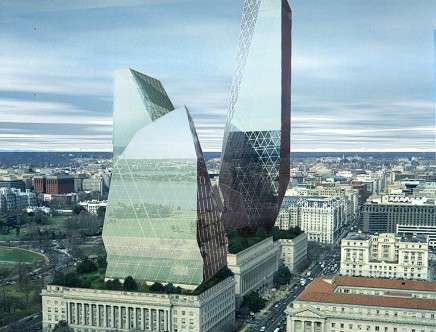 TALL DC: New Monumentalism, "Iceberg." Urban context, rendering.