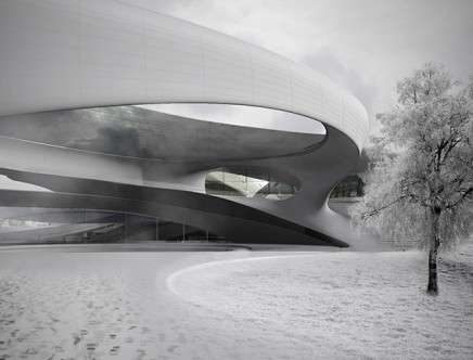Romina HAFNER, "Exoteric Insides: Graz Science Center." Entrance, rendering.