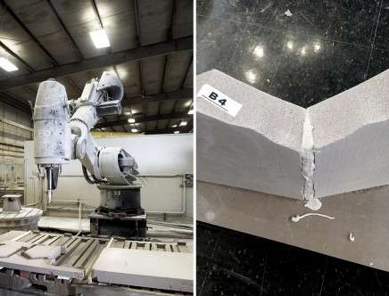 Matter Design & Quarra Stone, "Round Room." Robot/fabrication; process/joint detail.