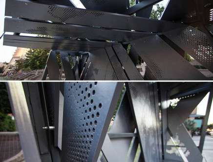 Asteriskos Design + Fabrication, "Memorial Transit Shelter." Details.