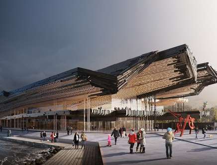 Gilles RETSIN, "Guggenheim Helsinki." Exterior perspective, rendering.