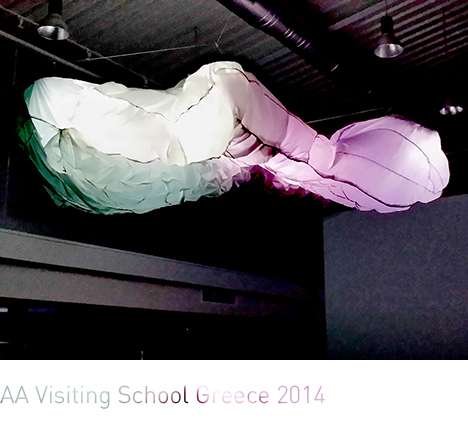 AA Visiting School Greece 2014, "Aethyr." Aethyr moving, actively lit.
