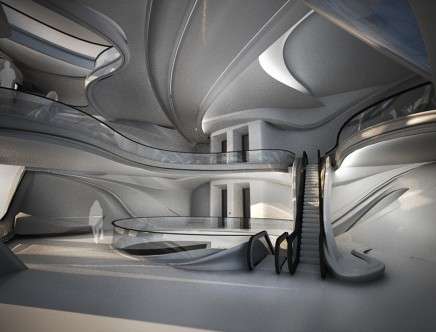 Angela HUANG, "ebb_N_flow." Lobby rendering.