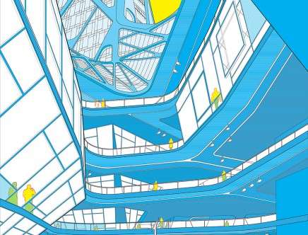 Dane STOKES & Greg WHITNEY, "X-Point City." Atrium perspective.