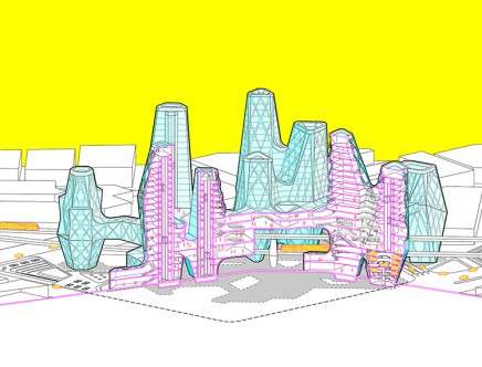 Dane STOKES & Greg WHITNEY, "X-Point City." Section-perspective.