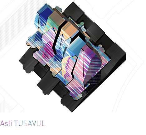 Asli TUSAVUL, "Building the Picture." Axonometric drawing.