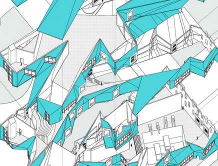 Joe TUEGEL,"Building from Within/Building from Without." Mara MARCU, critic. Axonometric.