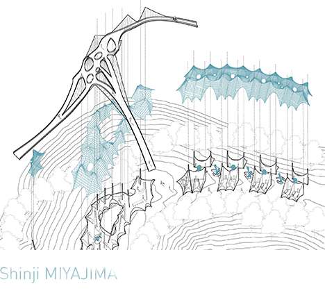 Shinji MIYAJIMA, "Forest Skin." Axonometric.