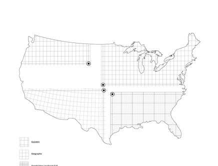 Clark THENHAUS / Endemic, "A Project Four Domes Nowhere in the Middle." Four sites, map.