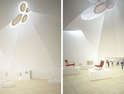 Young & Ayata, "Vessel Collective." Bauhaus Museum, Permanent & Temporary Gallery renderings.