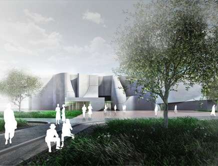 Preliminary Research Office, "Bulging Wall(s): Bauhaus Museum Dessau." Rendering.