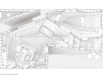 Alex BERNETICH, Jamie COLBURN, & Maria STURCHIO, "WALLFLOWERS." Moulding House, plan.