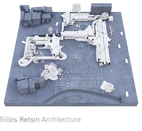 Gilles Retsin Architecture, "Suncheon Art Platform." Model.