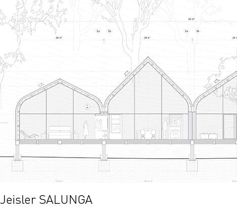 Jeisler SALUNGA, "House 1-2-3-4." Longitudinal section.