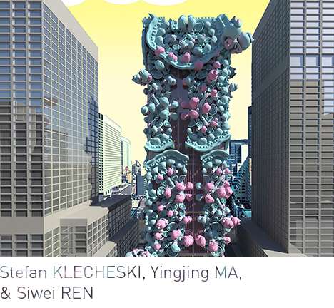 Stefan KLECHESKI, Yingjing MA, & Siwei REN, "Cute Seams/Seems Cute." Exterior Rendering.