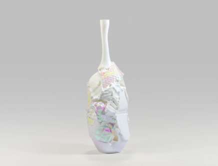 Mark DINEEN, "White Iridescent Plastic Vase.", Elevation